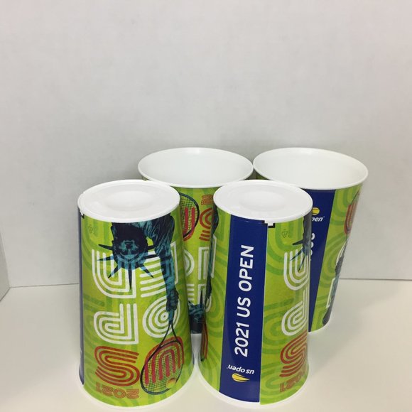 US OPEN 2021 TENNIS Event 8 Large Souvenir Plastic CUP/Tumbler New York SET OF 8 - Picture 2 of 4
